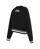Pro Standard Women's Black Houston Astros Cultivated Pearl Cropped Pullover Sweatshirt