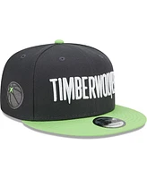New Era Men's Charcoal/Green Minnesota Timberwolves Jersey Hook Statement Edition 9FIFTY Snapback Hat