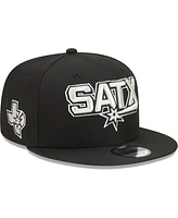 New Era Men's Black San Antonio Spurs Jersey Hook Statement Edition 9FIFTY Snapback Hat