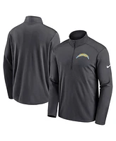 Nike Men's Anthracite Los Angeles Chargers Logo Pacer Performance Half-Zip Jacket