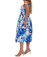 Donna Ricco Women's Floral-Print Midi Dress