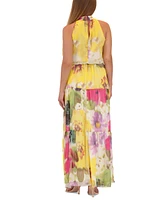 Donna Ricco Women's Floral-Print Tiered Maxi Dress