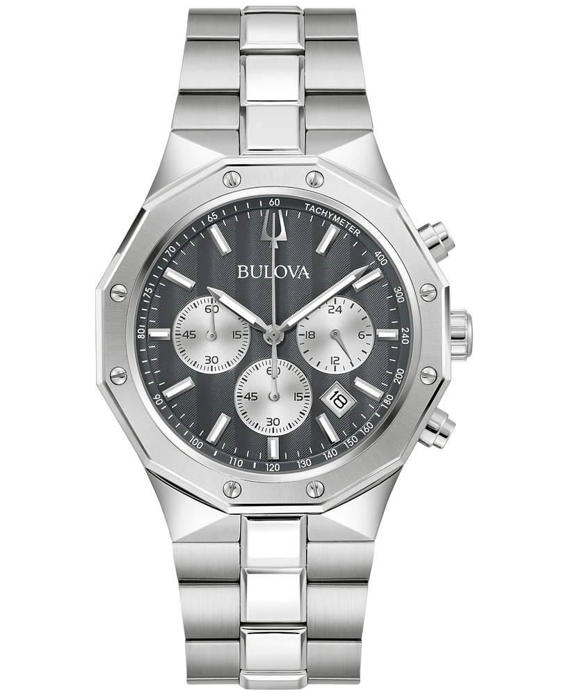 Bulova Men's Prestige Chronograph Stainless Steel Bracelet Watch 40mm