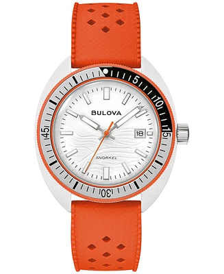 Bulova Men's Snorkel Orange Hnbr Rubber Strap Watch 41mm