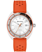 Bulova Men's Snorkel Orange Hnbr Rubber Strap Watch 41mm