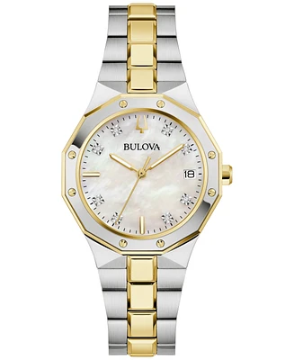 Bulova Women's Prestige Diamond Accent Two-Tone Stainless Steel Bracelet Watch 32mm