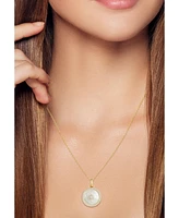 Rachel Zoe 14K Gold Plated Sterling Silver Mother of Pearl Medallion Necklace