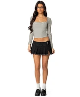 Edikted Womens Gabriela Pleated Mini Skort