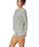 Edikted Womens Jordyn Striped Long Sleeve T Shirt