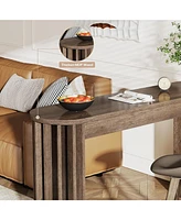 Tribesigns 59" Long Bar Table, Farmhouse Kitchen Counter Height Table with Sturdy Frame, Wooden Bar Height Pub Table for Dining Room, Living Room, Eas