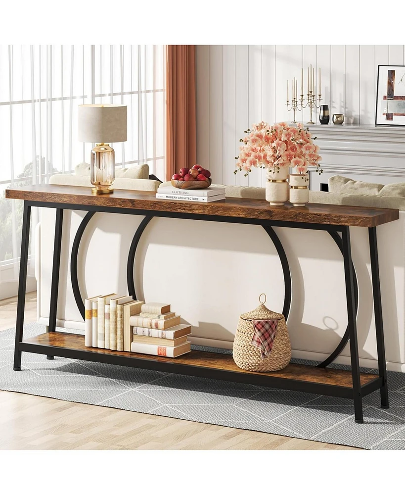 Tribesigns 70.9-Inch Console Table with Storage, Extra Long Entryway Table, Rustic Behind Couch Table, Industrial Sofa Table, Hallway Table Entry Way