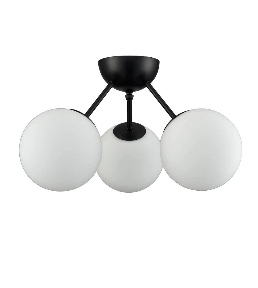 Moose Globe Sputnik Chandelier Black Ceiling Light- 3 Light