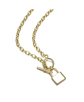 14K Gold Plated Locket Charm Necklace