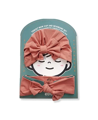 Earth Baby Outfitters Baby Girls 2-Piece Bow Hat and Headband Set