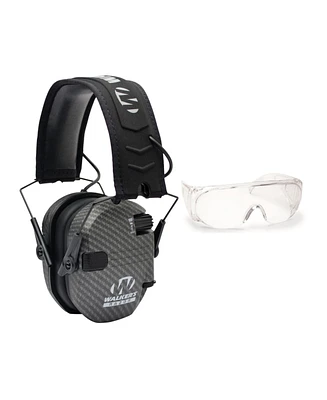 Walker's Razor Slim Shooting Muffs (Carbon) with Otg Safety Glasses