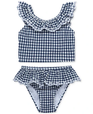 Little Me Baby Girls Gingham-Print 2-Piece Swimsuit