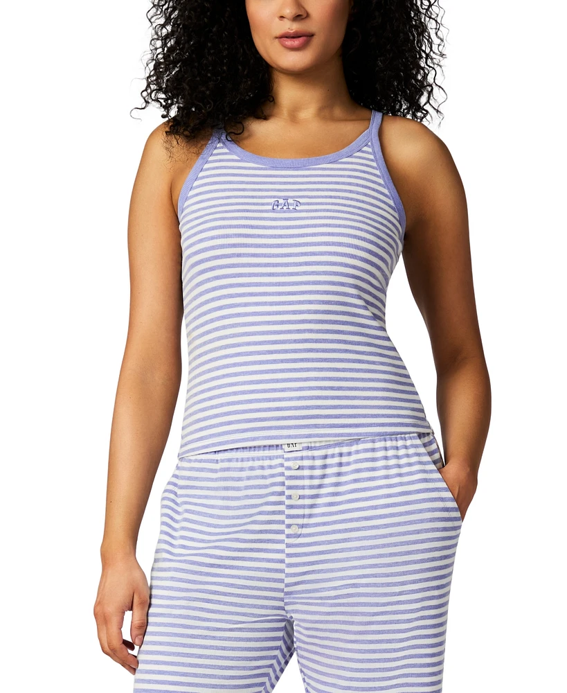 Gap Women's Striped Halter-Neck Sleeveless Pajama Top