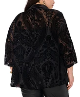 Vince Camuto Plus Drop-Shoulder 3/4-Sleeve Blouse