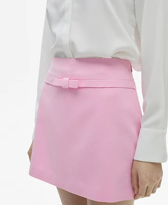 Mango Women's Decorative Bow Short Skirt