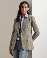 Lauren Ralph Women's Glen Plaid Cotton-Blend Twill Blazer