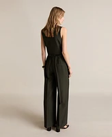 Mango Women's Belted Pinstripe Jumpsuit