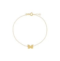 Solid Mini Butterfly Bracelet 14K