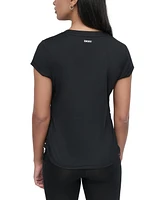 Dkny Sport Women's Crewneck Short-Sleeve Side-Ruched Top