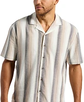 Buffalo David Bitton Men's Short Sleeve Striped Button Up Camp Shirt