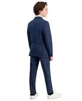 Kenneth Cole Reaction Big Boys Slim-Fit Plaid Suit