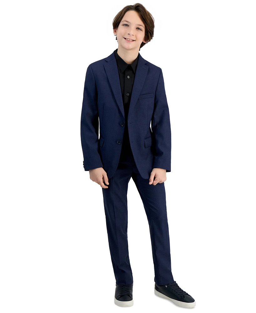 Kenneth Cole Reaction Big Boys Slim-Fit Microcheck Suit