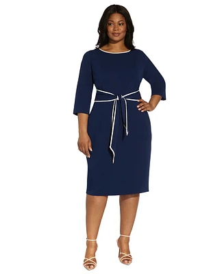 Adrianna Papell Plus Tie-Front Sheath Dress