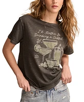 Lucky Brand Women's Rather Be Drinking Cotton Boyfriend T-Shirt