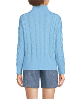 Lands' End Women's Drifter Cable Quarter Zip Sweater