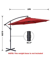 10Ft Patio Offset Umbrella Outdoor Patio Umbrella Large Outdoor Umbrella Pool Umbrella for Backyard Garden Pool