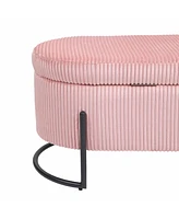 Upholstered Storage Ottoman Bench, Entryway Bench, End-of-Bed Bench for Bedroom & Living Room-The Pop Home