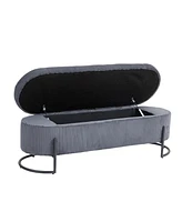 Upholstered Storage Ottoman Bench, Entryway End-of-Bed Bench for Bedroom & Living Room-The Pop Home
