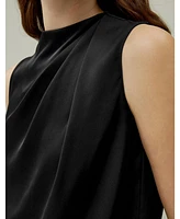 Sleeveless Minimalist Silk Top for Women