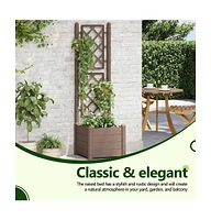 Garden Planter with Trellis 16.9"x16.9"x55.9" Pp Mocha