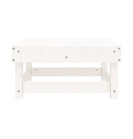 Patio Footstool White Solid Wood Pine