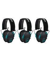 Walker's Razor Slim Electronic Shooting Muffs 3-Pack (Teal)