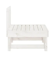 Patio Middle Sofas 2 pcs White Solid Wood Pine