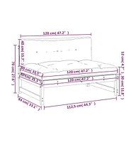 Middle Sofa 47.2"x31.5" Solid Wood Pine