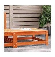 Patio Footstool Wax Brown 27.6"x27.6"x11.8" Solid Wood Pine