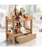 Sorbus 2-Tier Bamboo Kitchen Countertop Organizer - ideal for storage and display, stores your favorite spices, seasonings, and household items