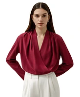 Women's Silk Crepe de Chine Long Sleeve Blouse