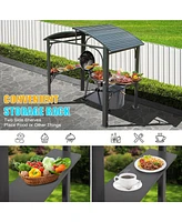 Mondawe 8x5FT Arc Roof Bbq Gazebo Grill Tent for Patio Garden Backyard Canopies