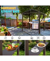 Mondawe 8x5FT Arc Roof Bbq Gazebo Grill Tent for Patio Garden Backyard Canopies