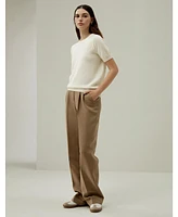 Baby Cashmere Crew Neck Knit Top for Women