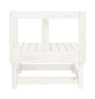 Patio Corner Sofa White Solid Wood Pine