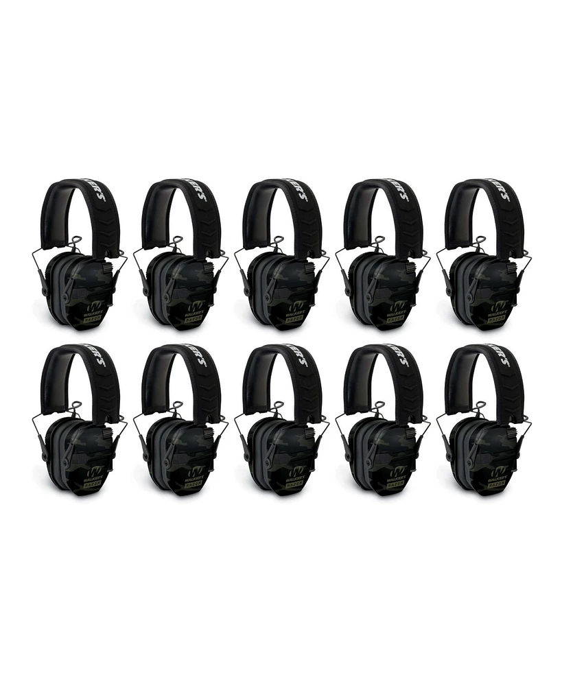 Walker's Razor Slim Ultra Low Profile Compact Design Earmuffs (Gray) 10-Pack